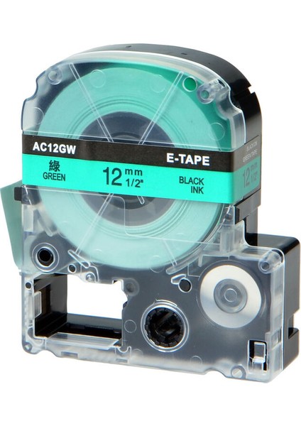 Yeşil Stilde 12MM Siyah 2 Paket Epson Kingjim K-Sun Labelworks Bant Etiket Beyaz mm Uyumlu (Yurt Dışından)