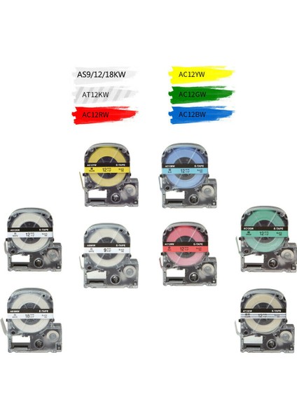 Yeşil Stilde 12MM Siyah 2 Paket Epson Kingjim K-Sun Labelworks Bant Etiket Beyaz mm Uyumlu (Yurt Dışından) modelleri