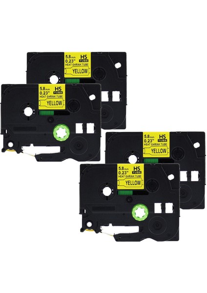 AHS-611-4 Stili 4 Paket Brother Isıtma Daraltma Tüpleri Hse P Touch Etiket Bandı ile Uyumlu (Yurt Dışından)