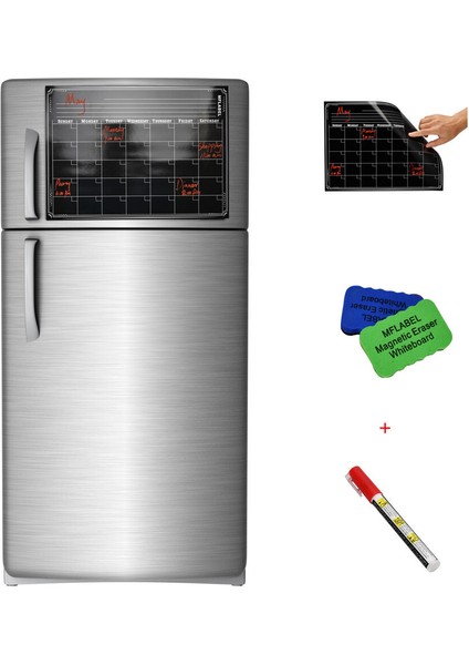 16 x 12 Buzdolabı Takvim Aylık Kuru Silinebilir Manyetik Esnek Siyah Tahta (Yurt Dışından)