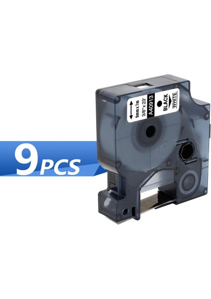 9 Adet 9mm Dymo Etiket Yöneticisi Için D1 Etiket Bandı S Siyah Beyaz Lot (Yurt Dışından)