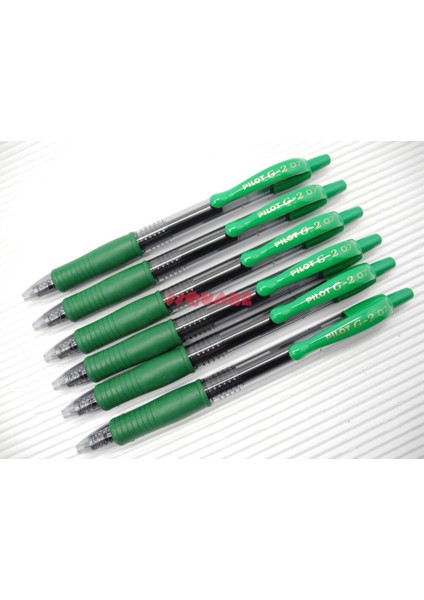 6 x Pilot G Ince Uçlu Yeniden Çekilebilir Jel Rulosu Kalem, Yeşil (Yurt Dışından)