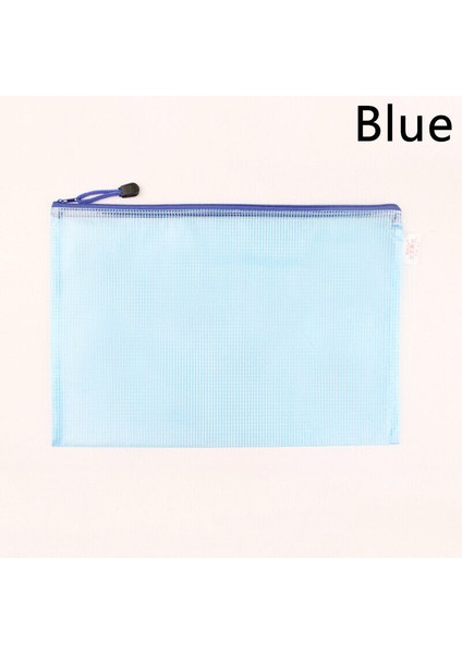 A6 Style Mavi A3 A4 A5 A6 Pvc Mesh Fermuarlı Dosya Çantası Depolama Belge Klasörü Koruyucu Cep Kılıfı (Yurt Dışından)