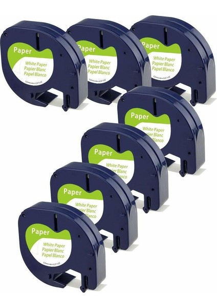 7 Adet Dymo Letratag Yedek Beyaz Kağıt Etiket Bantı mm Rulo Lotu (Yurt Dışından)