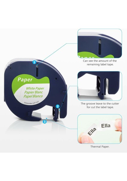 7 Adet Dymo Letratag Yedek Beyaz Kağıt Etiket Bantı mm Rulo Lotu (Yurt Dışından) fırsatları