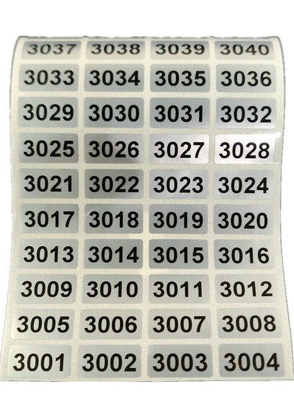 6001'DEN 7000'E Kadar Sayı Gümüş Ardışık Sıralı Numara Etiketleri Numaralandırma Stickerları Seçiniz (Yurt Dışından) fırsatları