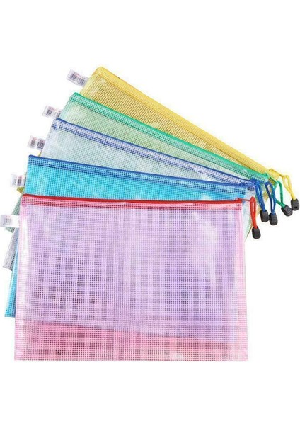 Beyaz 12 Adet A4 Plastik Fermuarlı Belge Saklama Cebi Zip Kilitli Dosya Çantaları (Yurt Dışından)