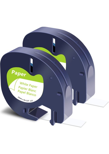 Dymo Letratag Lt QX50 LT100H Için 2pk Siyah Beyaz Kağıt Etiket Bantı (Yurt Dışından)