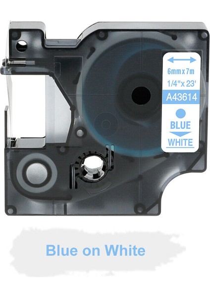 43614 Mavi Üzerine Beyaz Stil 6mm Dymo D1 Etiket Makinesi ile Uyumlu Bant mm - Türkçe (Yurt Dışından)