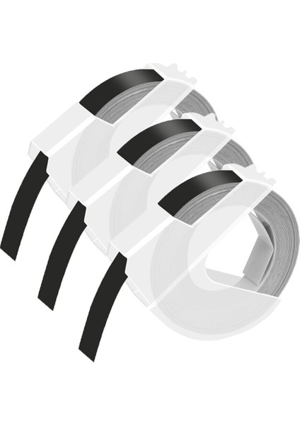 Dymo Organizer Xpress Etiket Makinesi Için 3'lü Paket 3D Kabartmalı Siyah Bant (Yurt Dışından)