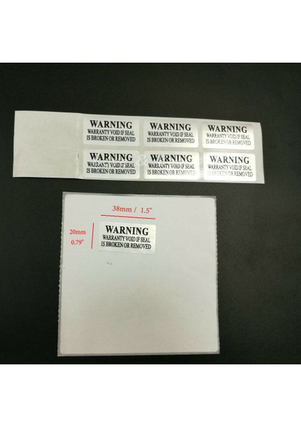 Garanti Mühürü Kırıldığında Geçersizdir Uyarı Etiketi 1.5'' x 0.79'' (Yurt Dışından)