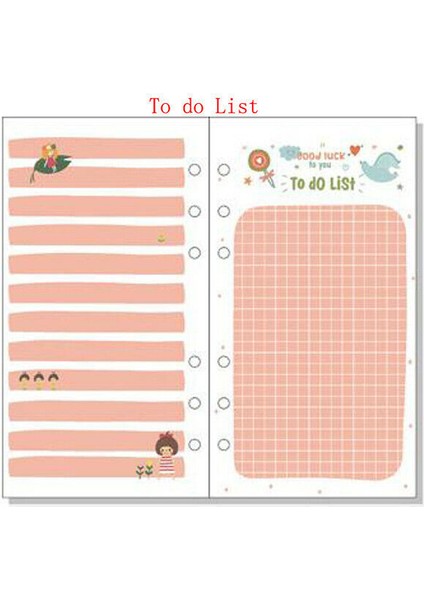 Yapılacaklar Listesi Stili A6 Renkli Karikatür Ajanda Takvim Içi Dolgu Kağıt Defter Günlük Planlayıcı #js (Yurt Dışından)