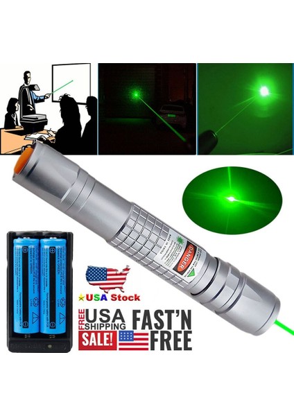 900 Mile Yeşil Lazer Işaretleyici Kalem Şarj Edilebilir 1mw 532NM Görünür Işık Kedi Oyuncağı Için (Yurt Dışından)