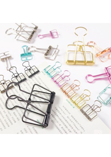 S (40*19*5mm) Stili Yeşil Hollow Metal Binder Clips Çelik Tel Sanat Kağıt Fotoğraf Asma Kırtasiye Klasörü (Yurt Dışından) fiyatları