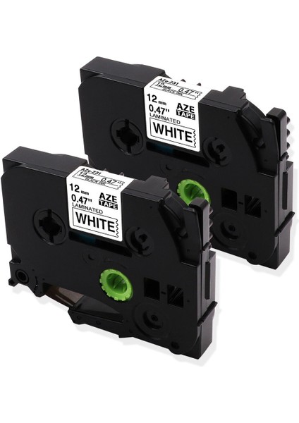 Brother Tz Tze-Touch Uyumlu 2 Adet Siyah Beyaz Etiket Şeridi TZE231 (Yurt Dışından)