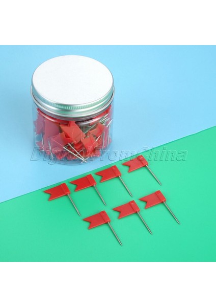 Sarı Bayrak Şekilli Çivi Başparmak Pano Fotoğraf Harita Pulu (Yurt Dışından)