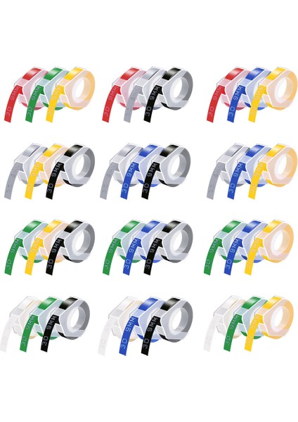 Gümüş Üzerine Beyaz Dymo Organizer Xpress Pro Kabartma Etiket Makinesi Için 9mm 3D Kabartma Bantları (Yurt Dışından) fırsatları