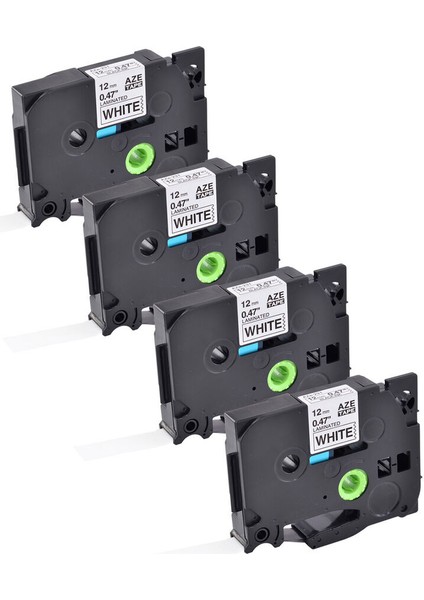 Brother P-Touch PT-D400 D600 Için 4'lü Etiket Şeridi Tz TZE-231 Siyah Beyaz (Yurt Dışından)