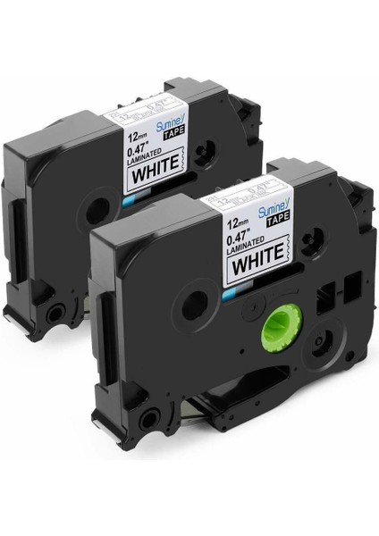 2 Adet Siyah Beyaz Etiket Yazıcı Bandı Brother Tz Tze Uyumlu - Dokunmatik (Yurt Dışından)