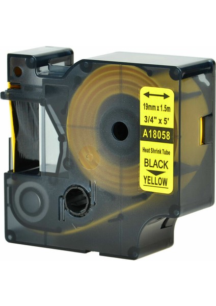 Sarı 19MM Stilinde Siyah 5pk Dymo Rhino Beyaz Sarı mm Isıyla Daralan Tüp (Yurt Dışından)