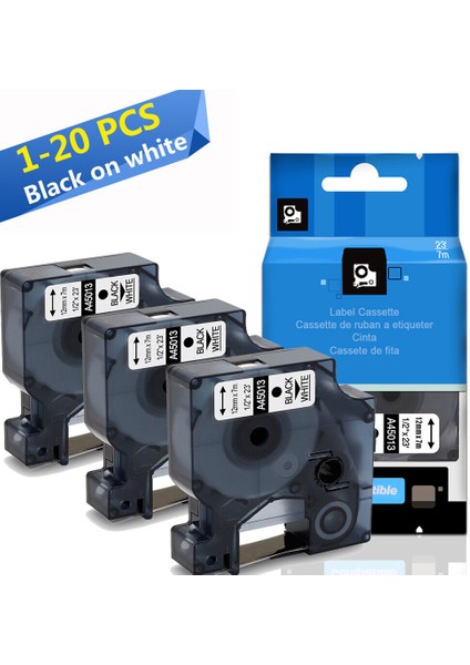 5 Adet Dymo Etiket Yöneticisi Için D1 Etiket Bandı S Siyah Beyaz Lot (Yurt Dışından) fiyatları