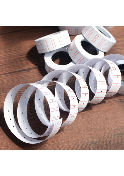 1 Rulo Etiket Kağıdı Etiket Beyaz Kırmızı Çizgili Sticker Etiketleme Tabancası (Yurt Dışından) fiyatları