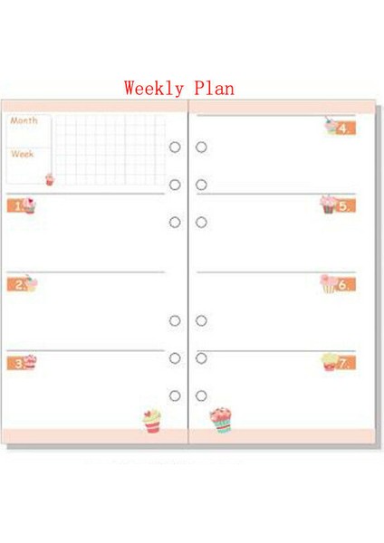 Haftalık Plan Stili A5 Renkli Karikatür Ajanda Takvim Içi Dolgu Kağıt Defter Günlük Planlayıcı #js (Yurt Dışından)