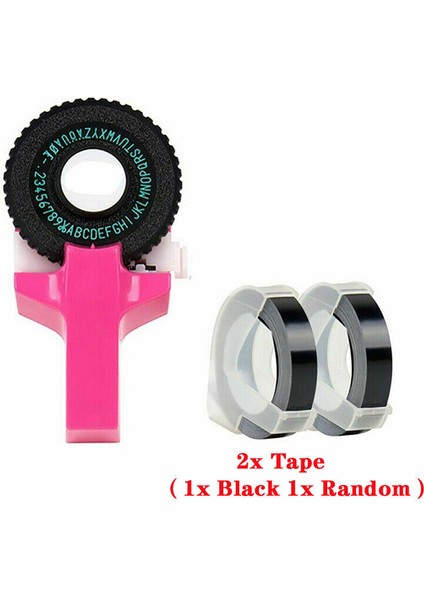 Pembe- 2 Bantlı Etiketleme Makinesi El Yapımı 3D Etiket Makinası Daktilo Yazıcı Kabartma Dıy Makinesi Rulo Ücretsiz 2 Bant Ile (Yurt Dışından)