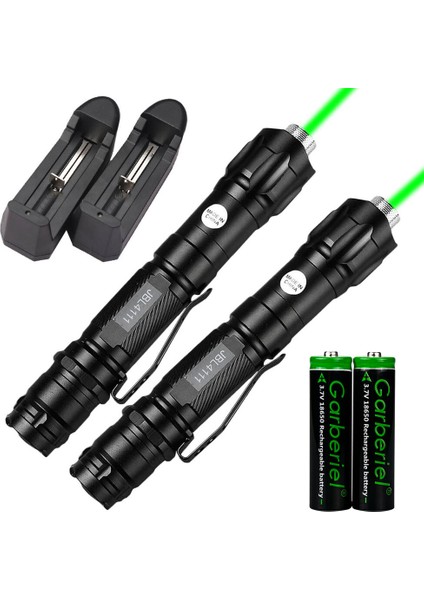 2pack Ilem Yeşil Lazer Işaretçi Yıldız Işını Şarj Edilebilir Lazer+Pil (Yurt Dışından)