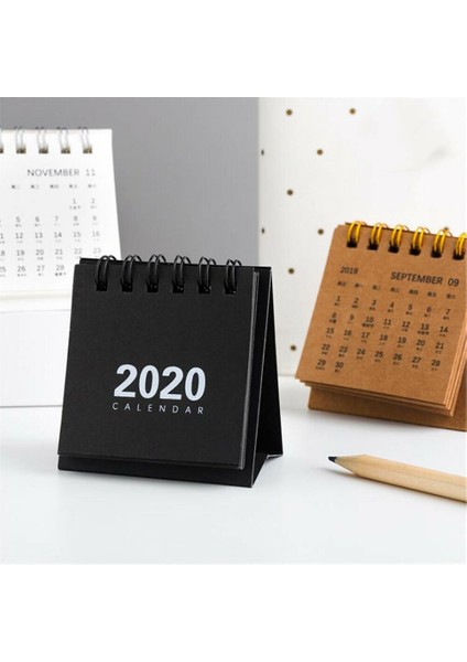 Kahverengi 2020 Masaüstü Kağıt Takvim Mini Masa Takvimleri Masa Üstü Spiral Takvim Dıy Memo Pad (Yurt Dışından)