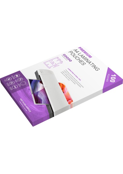100 x A4 Laminasyon Kılıfı Parlak Laminatör Lamine Levhalar Kılıflar 75 Mikron (Yurt Dışından)
