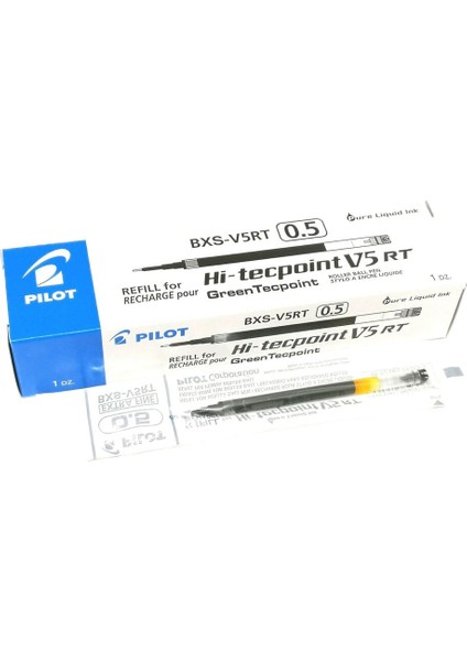 12 x Pilot BXS-V5RT Roller Ball Kalem Mürekkep Ekstra Ince, Siyah (Yurt Dışından)