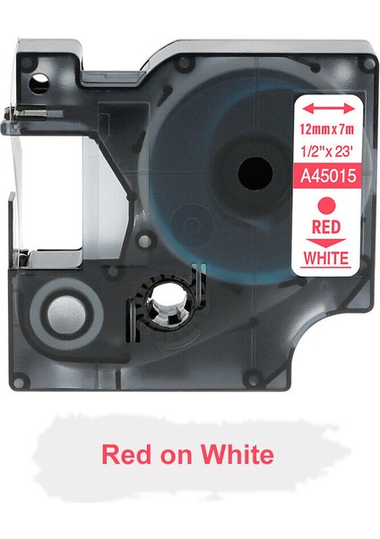 45015 Beyaz Üzerine Kırmızı Stil 12 mm Dymo D1 Etiket Makinesi ile Uyumlu Bant mm - Türkçe (Yurt Dışından)
