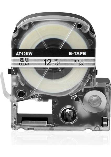 Şeffaf 12MM Siyah Epson Lk Labelworks King Jim Teprapro K-Sun Labelshop Bant Etiket Uyumu (Yurt Dışından)