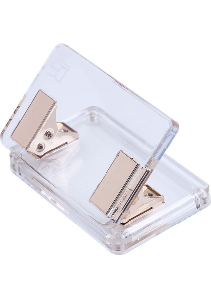 Kare 2 Delik Akrilik Altın Şeffaf Kağıt Delme Makinesi - Masaüstü Kırtasiye Aksesuarları Serisi (Yurt Dışından)