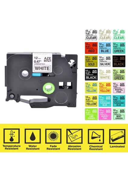 TZ132 TZE132 Kırmızı Açık Brother P-Touch Ze Tz Beyaz Etiket Bantı 0.47 ile Uyumlu (Yurt Dışından) fiyatları