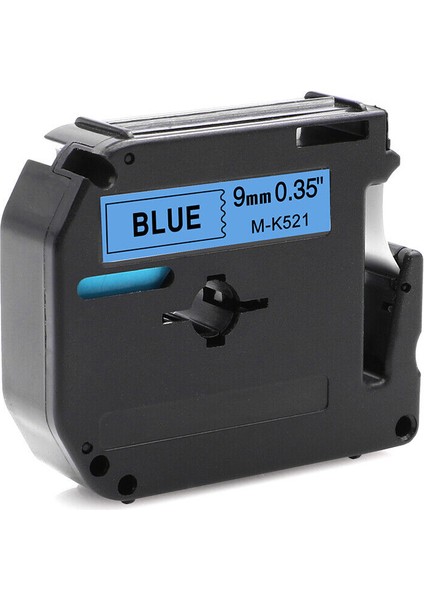 M-K521 Mavi Stil Üzerine Siyah 9 mm M-K231 MK221 Uyumlu Brother P-Touch Pts Etiket Makinesi Bandı (Yurt Dışından)