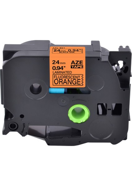 Brother PT330 Için TZE-B51 TZ-B51 Siyah Üzeri Floresan Turuncu 24MM Etiket (Yurt Dışından)