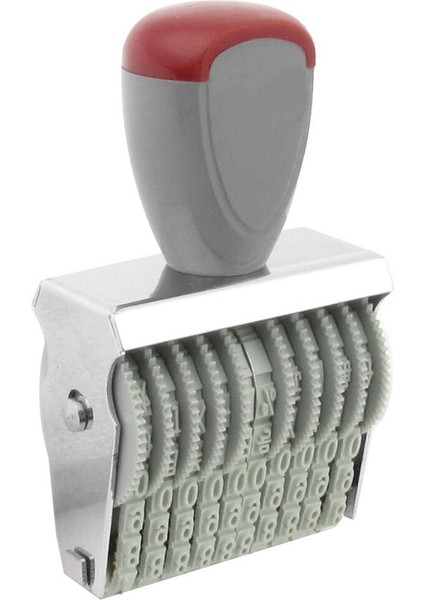Ofis 10 Bant 5mm x 3mm Kauçuk Numaralandırma Damgası Gri Kırmızı Ad (Yurt Dışından)