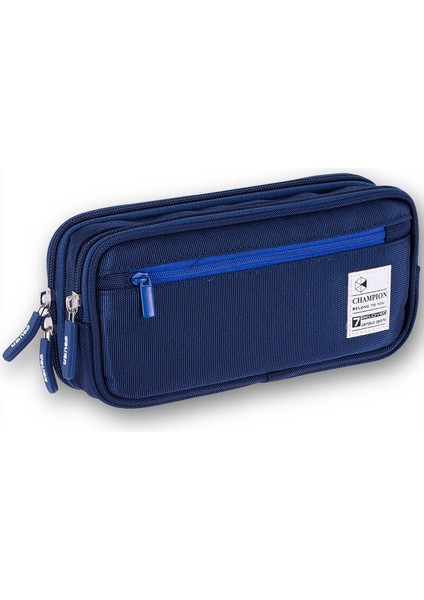 Mavi Öğrenci Kalem Kılıfı Fermuarlı Kozmetik Tuval Büyük Kapasiteli Okul Erkek Kız Çantası (Yurt Dışından)
