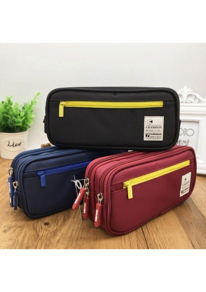 Mavi Öğrenci Kalem Kılıfı Fermuarlı Kozmetik Tuval Büyük Kapasiteli Okul Erkek Kız Çantası (Yurt Dışından) fiyatları