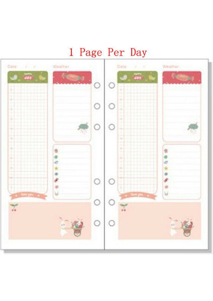 Günde 1 Sayfa Stili A6 Renkli Karikatür Ajanda Takvim Içi Dolgu Kağıt Defter Günlük Planlayıcı #js (Yurt Dışından)