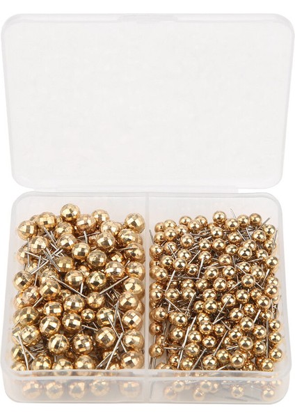 Altın Yuvarlak Başlı Pu Harita Pimleri Bildirim Kork Panosu Ofis El Sanatları Araçları (Yurt Dışından)