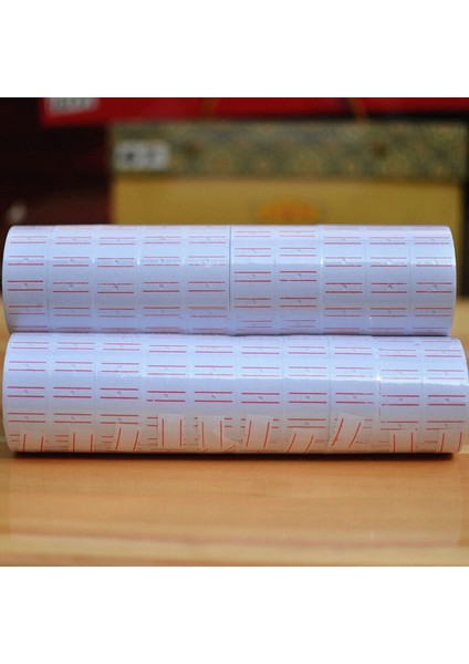 1 Rulo Etiket Kağıdı Etiket Sticker Etiketleyici Tabanca Beyaz Kırmızı Çizgi Yeni (Yurt Dışından) fiyatları