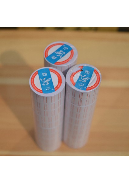 1 Rulo Etiket Kağıdı Etiket Sticker Etiketleyici Tabanca Beyaz Kırmızı Çizgi Yeni (Yurt Dışından) modelleri