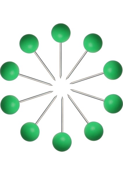 Yeşil Kumaş Dikişi Pano Iğnesi Yuvarlak Kafa Plastik Harita Pimleri (Yurt Dışından)