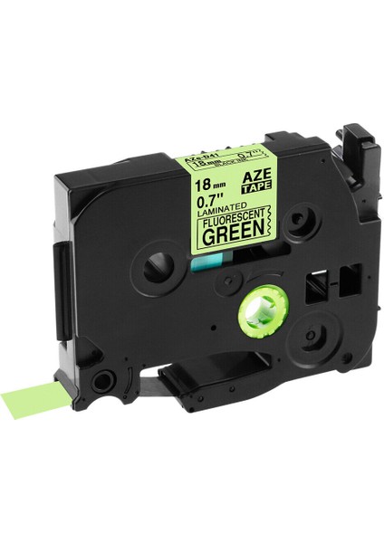 Floresan Yeşil TZE-D41 18MM Etiket Şeridi Uyumlu Brother P-Touch Etiket Makinesi Tze TZ-241 Şeritleri (Yurt Dışından)
