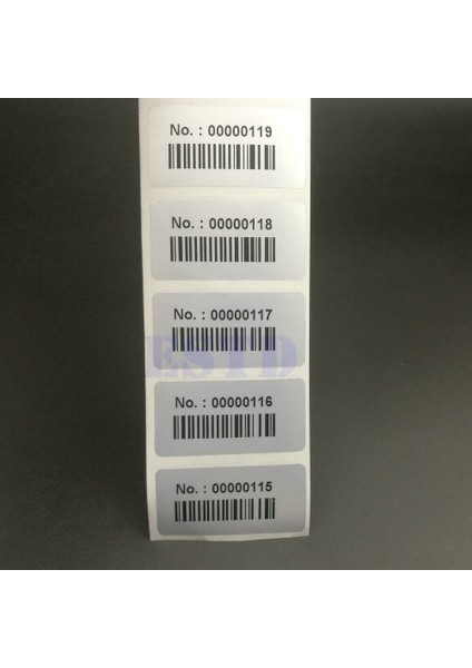 Sıralı Numaralı, Barkodlu Su Geçirmez Envanter Etiketleri (Yurt Dışından)