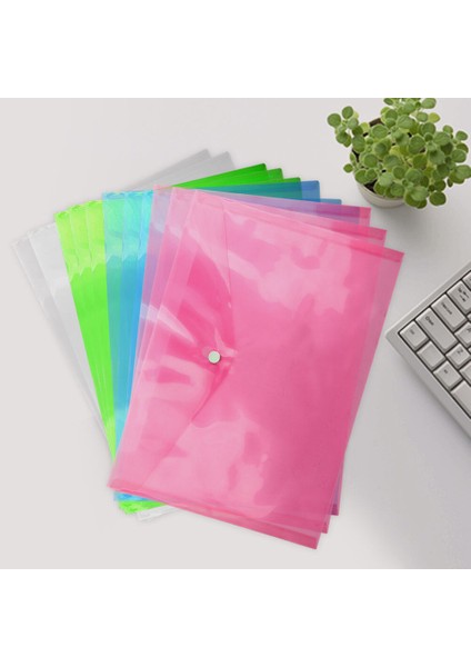 12 Adet Çok Renkli Çanta Plastik A4 Belgi Cüzdan Kağıt Saklama Dosyası Dosyalama Okul Ofis Çanta (Yurt Dışından)