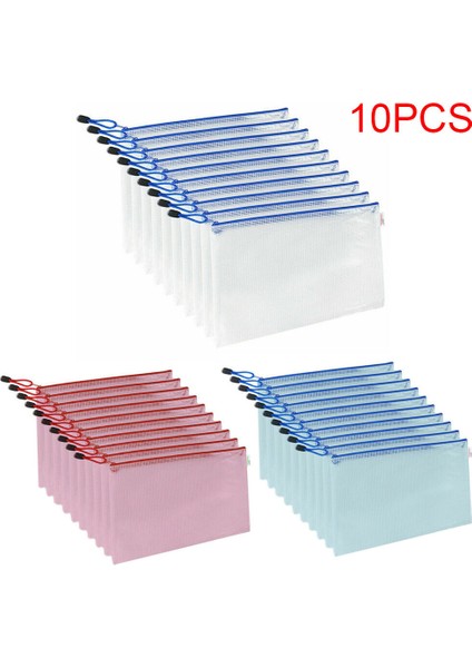 Pembe Tarzı 10 Parça x A3 Fermuarlı File Torbaları Saklama Kağıt Belge Klasörü Plastik Cüzdan Cep (Yurt Dışından) modelleri